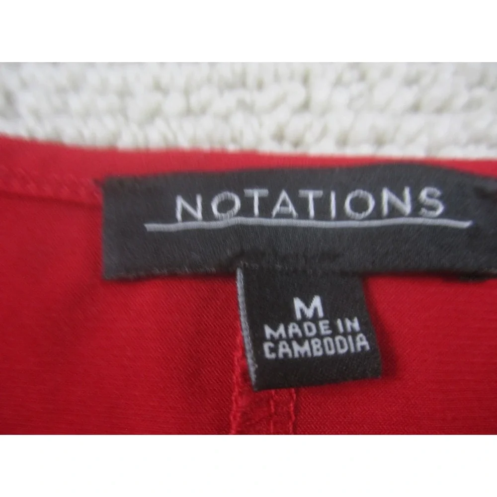 Notations Shirt Womens Medium Red Embellished Beaded Neck Sleeveless‎ Tank Top - Picture 5 of 11